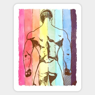 Rainbow Muscle Sticker